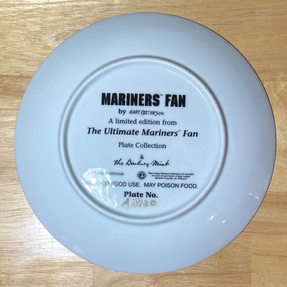 The Ultimate Mariner's Baseball Fan Plate Gary Patterson Limited Edition Antique - Picture 3 of 4